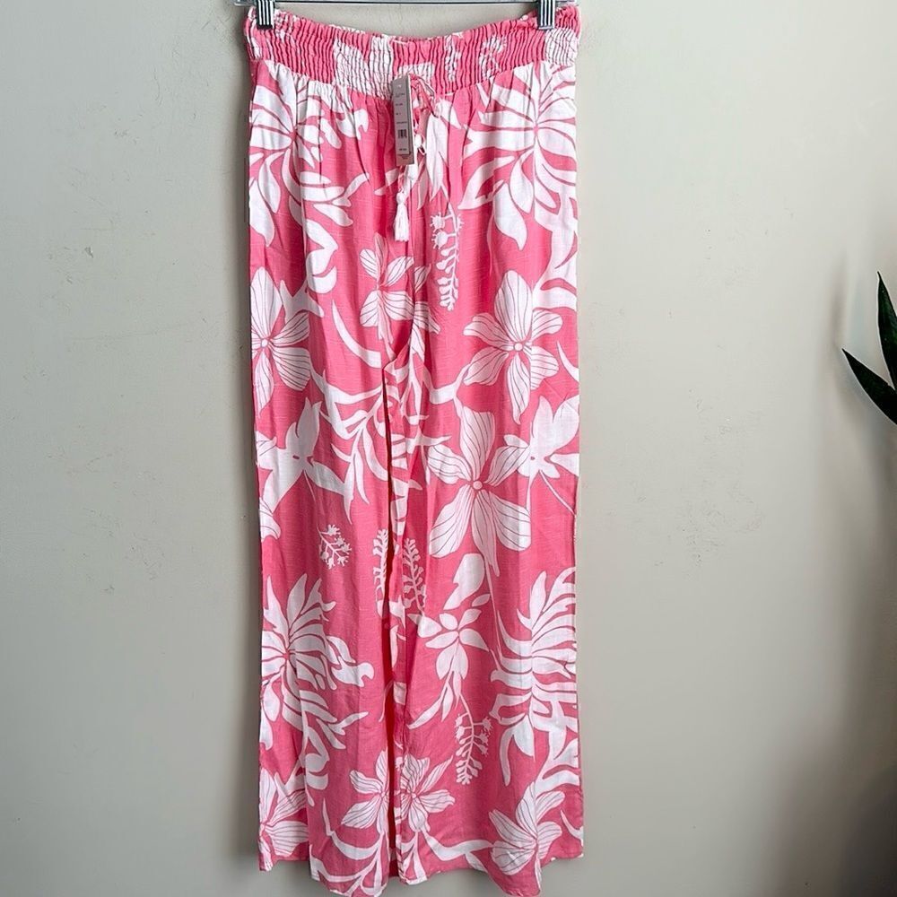 Kiwi + Punch Flamingo Pink Floral Pants M